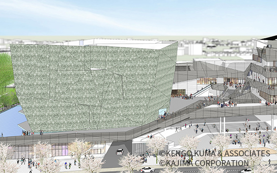 Architect's sketch of the Kadokawa Museum